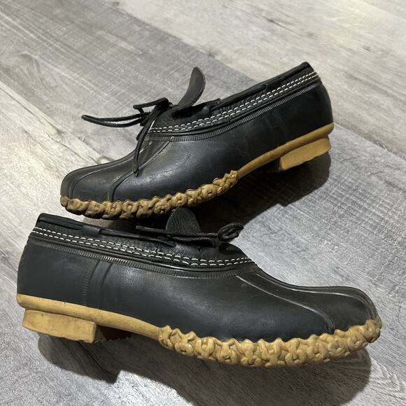 Vintage LL Bean Duck Boots Mocs Size 8 Black Rubber USA Maine Made Outdoor Men\'s main image 5